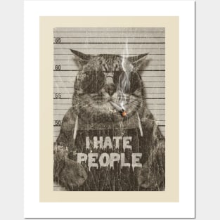 VINTAGE CAT I HATE PEOPLE Posters and Art